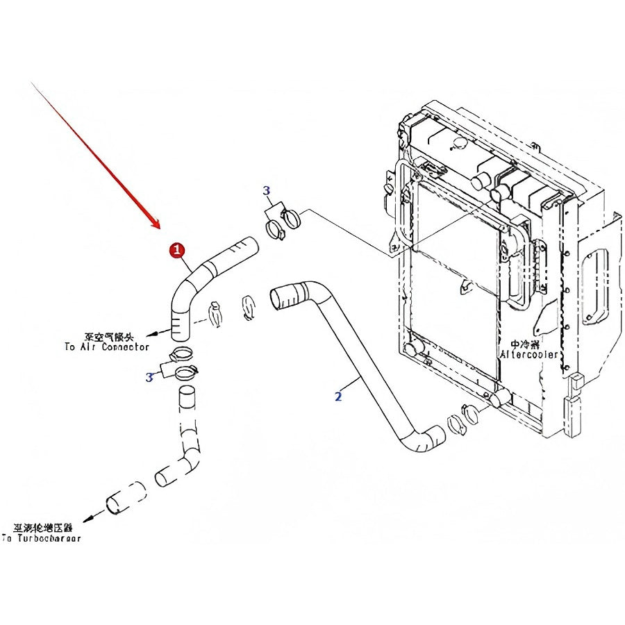 Aftercooler Hose 423-03-D1860 for Komatsu Wheel Loader WA380-6