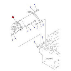 24V Alternator 600-825-3120 for Komatsu Engine 6D125-1 S4D95L-1 S6D125E-2 Excavator PC200-6LC PC400-7 Loader WA270-3 WA320-3