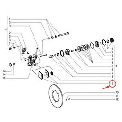 Brake Pad Kit 84252208 for New Holland F140B F170B F200B RG140.B RG170.B RG200.B W130B W130C W170B W170C W190C W230C