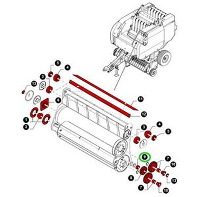 Rolamento 9808112 para enfardadeira CASE RB454/550/564/X451/X552/X562/X563/SBX520/550/colheitadeira FH100