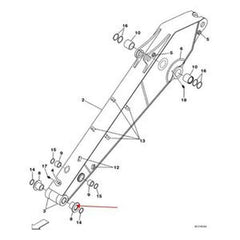 Dipper Arm Bushing KSV1407 for CASE Excavator CX350C CX330 CX350B