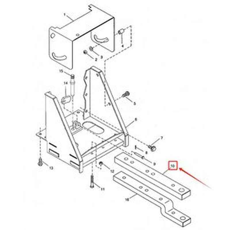 Drawbar Rear Straight for John Deere 5300-5525 Tractors, R105240 SU296712