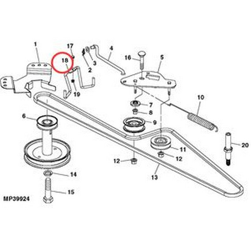 Drive Belt Guide GX21577 for John Deere Tractor L100 L110 L105 L107 L118 L130 LA100 LA110 LA120