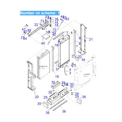 For Komatsu Excavator PC400-8 PC450-8 Water Tank Radiator Ass'y 208-03-75111 - Buymachineryparts