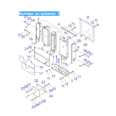 For Komatsu Wheel Loader WA200-5 WA250-5 Water Tank Radiator Core ASS'Y 418-03-31113 - Buymachineryparts