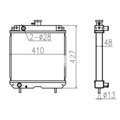 For Kubota B2400 Water Tank Radiator Core ASS'Y