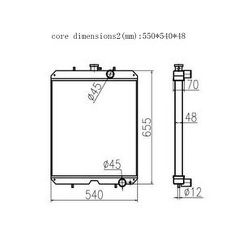 For Yanmar Water Tank Radiator Core ASS'Y 123951-44500