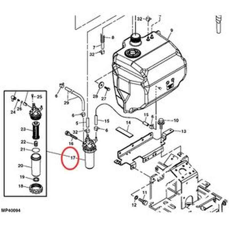 Fuel Filter AM879962 for John Deere 2025R 2305 Tractor