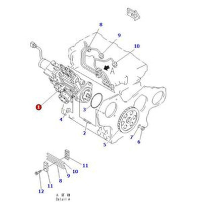 Fuel Injection Pump YM729212-51360 for Komatsu PC38 Excavator 3D84E-3B/3C Engine
