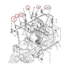 Fuel Supply Tube Kit (6-Piece) 3909438 for Cummins 6B5.9 Engine