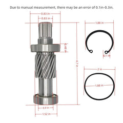 Kit de eixo de engrenagem de entrada para carrinho de golfe, incluindo presilha, mola, retentor de óleo e anel de vedação para EZGO RXV 2008 em diante, versão atualizada para 2025 (620329, 620327, 620328, 23520G1, 35959G01).
