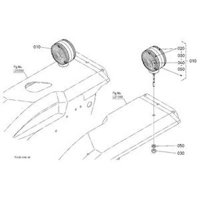 Hazard Light TC222-33610 for Kubota Tractor L2800DT L2800F L3400DT L3400F L3700SU L4400DT L4400F L4400H - Buymachineryparts