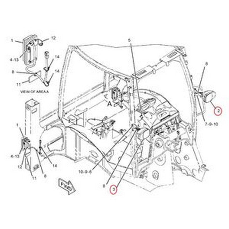 Headlight 195-0190 195-0189 for Caterpillar CAT 236D 242D 246C 246D 256C 262C 262D 272C 272D - Buymachineryparts