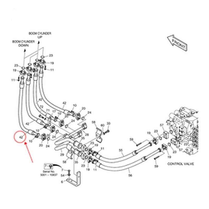 Heavy-Duty High Pressure Hose DS2038165 for Doosan, Daewoo, Komatsu Excavators