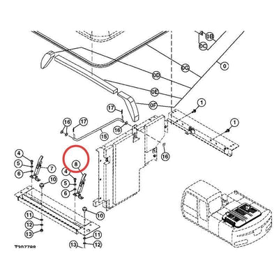 Pestillo de capó 4429044 para excavadora Hitachi IZX200 ZX250K-3 ZX330-5F ZX360W-3 