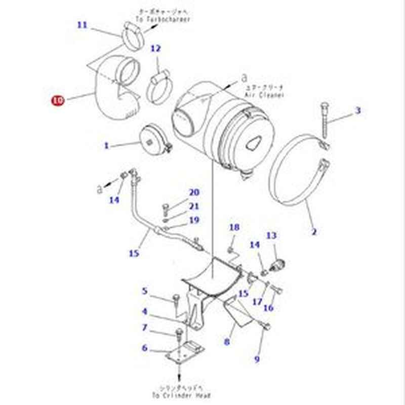 Hose 23B-02-32180 for Komatsu SAA6D114E-2AA Engine Motor