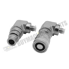 Hydraulic 90 Degree Flat Face Quick Connect Coupler 1/2 Body x 3/8 JIC Male Thread