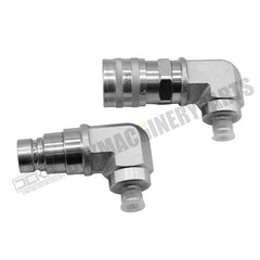 Hydraulic 90 Degree Flat Face Quick Connect Coupler 1/2 Body x 3/8 JIC Male Thread