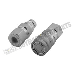 Hydraulic Male & Female Flat Face Coupler Kit AT312470 KV14216 for John Deere 110 240 250 260 270 315 317 320 325 328 332 410G 310G 320D 318D 310SG