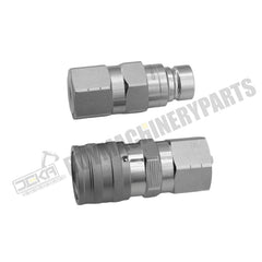 Hydraulic Male & Female Flat Face Coupler Kit AT312470 KV14216 for John Deere 110 240 250 260 270 315 317 320 325 328 332 410G 310G 320D 318D 310SG