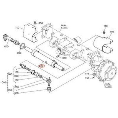 Hydraulic Cylinder TD030-37800 for Kubota Tractor L4701DT L4240HST