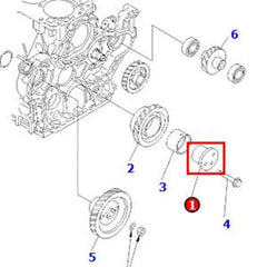 Idler Shaft YM129900-25060 for Komatsu PC75-1 PC75R-2 SK09J-2 WA65-3 Engine