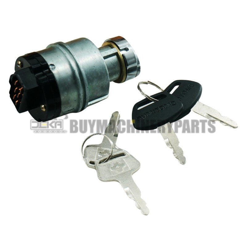 Ignition Switch With 2PCS Keys KHR3078 S450 for Sumitomo Excavator SH Series Case CX210B CX240B