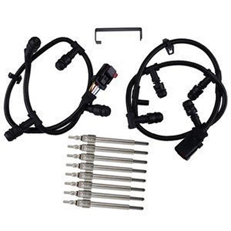 Glow Plug Harness Kit 5C3Z-12A690-A 4C3Z-12A342-AA for Ford F-250 F-350 F-450 E-150 E-250 E-350 E-450 6.0L Powerstroke