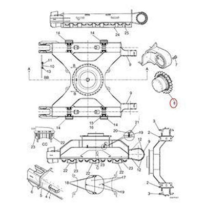 Sprocket LC51D01008P1 for Kobelco Excavator SK350-8 SK295-9 SK295-8 SK350-9