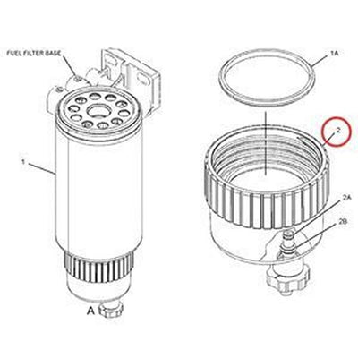 Fuel Water Separator Bowl 343-5527 for Caterpillar CAT Engine 3126 C7 C9 Excavator 312D 315C 320D 322C 324D 336D