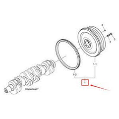 Flywheel Assembly 150111-00231 for Doosan Wheel Loader SD300E SD310