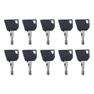 10 Pcs Ignition Keys 14607 for JCB Bobcat Bomag Caterpillar Dynapac Ford Gehl Hamm Hang Moxy New Holland Rayco Skytrak Terex