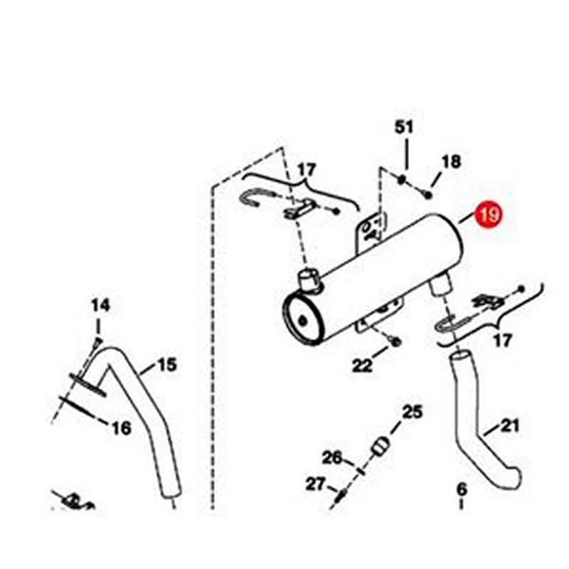 Original Exhaust Muffler 6689582 for Kubota Engine V2003TMDI Bobcat Excavator 337 341