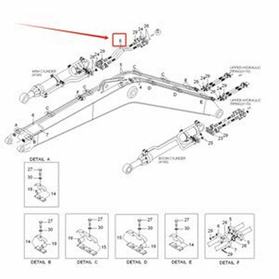 1PC Hydraulic Hose Assembly P680-167322FL for Hyundai Excavator R200W-7 R210-7 R210LC-7 R210NLC-7 R220LC-7 R250LC-7 R305LC-7