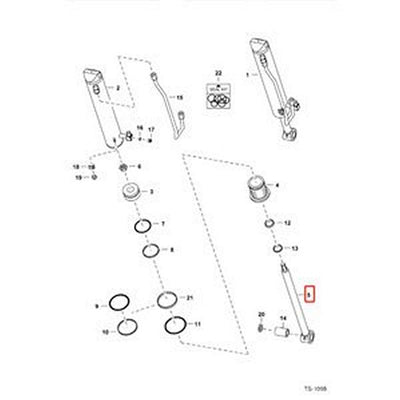 Tilt Cylinder Rod 6804631 for Bobcat Loader 753 763 773 7753 S130 T140