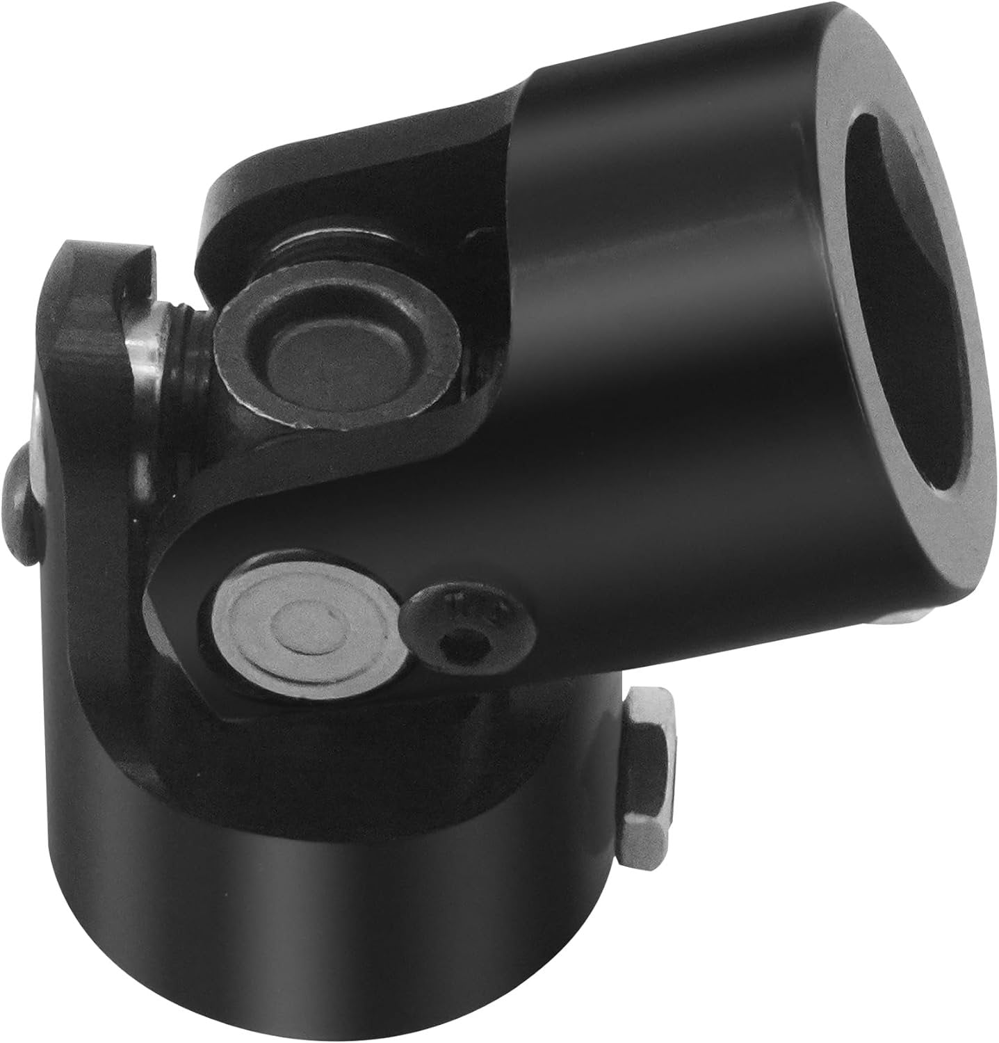 1" DD x 1" DD Black Steering Universal Joint Single U Joint Shaft, Total Length: 83mm (3-1/4")