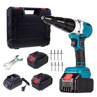 21V Portable Lithium Battery Charging Full-Automatic Core Pulling Rivet Gun Professional Kit with Battery and Charger for 1/8