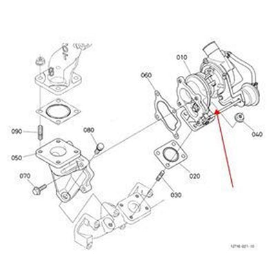 Turbocharger 1J716-17010 for Kubota Loader SVL65-2 SVL65-2C