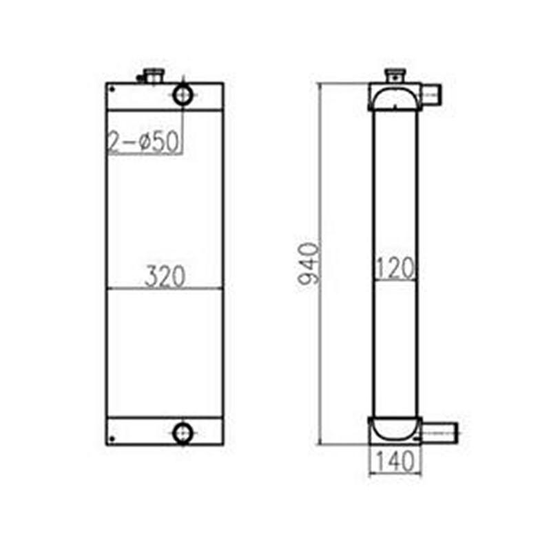 For  JCB Excavator JS140 JS130LC Water Tank Radiator Core ASS'Y