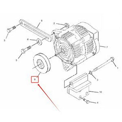 Alternator Pulley 243-4300 for Caterpillar CAT Engine 3024C 3054C 3054E C2.2 C3.3 C4.4