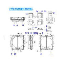 For Komatsu Dump Truck HM250-2 HM300-2 Water Tank Radiator Core ASS'Y 56D-03-21221