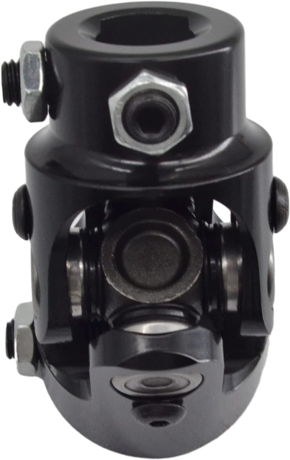 1"-48 Spline X 3/4" DD Black Steering Universal Joint Single U Joint Shaft, Total Length: 83mm (3-1/4")