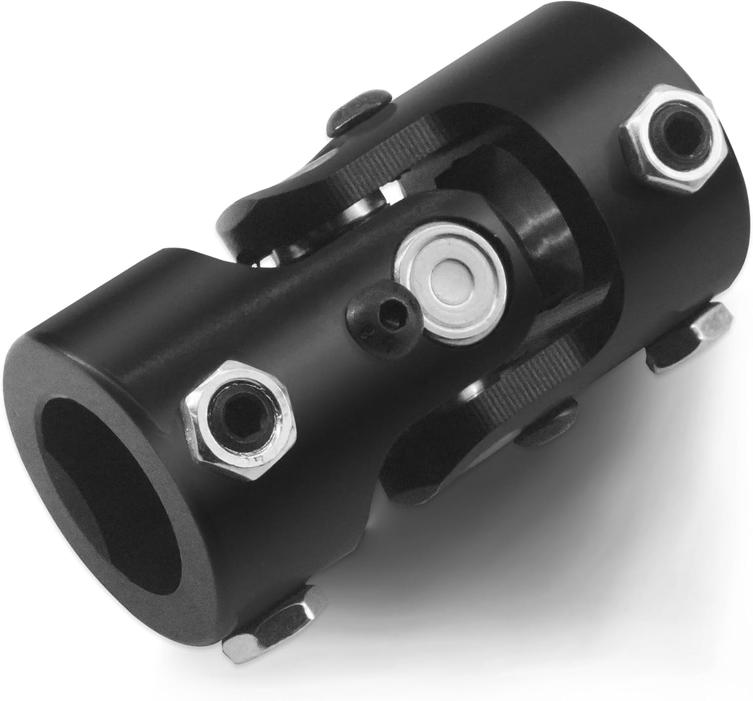 1" DD x 1" DD Black Steering Universal Joint Single U Joint Shaft, Total Length: 83mm (3-1/4")