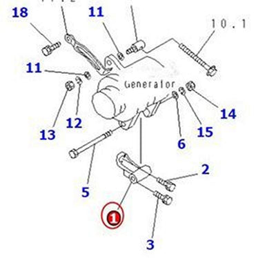 Generator Bracket 5-19711-031-2 for Isuzu Engine 6BD1 6BG1 Hitachi Excavator EX100W EX200 EX160WD EX200-3 EX210H-5