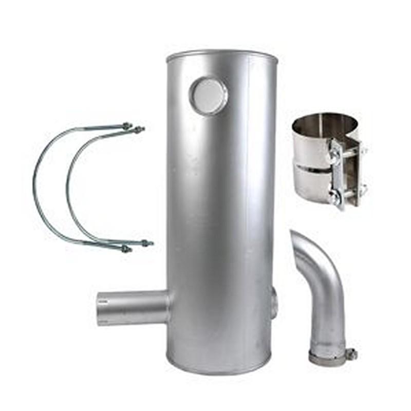 Muffler Silencer VOE14541655 with Clamp and 2Pcs U-Bolt for Volvo Engine D12D Excavator EC330B EC330C EC360B EC360C EC460B EC460C EC360 EC460 EC380D EC480D