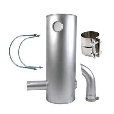 Muffler Silencer VOE14541655 with Clamp and 2Pcs U-Bolt for Volvo Engine D12D Excavator EC330B EC330C EC360B EC360C EC460B EC460C EC360 EC460 EC380D EC480D