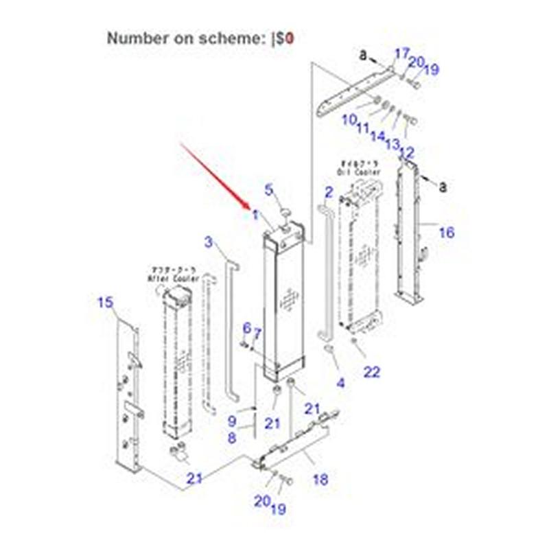 For Komatsu Excavator PC130-8 Water Tank Radiator ASS'Y 203-03-12221