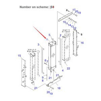 For Komatsu Excavator PC130-8 Water Tank Radiator ASS'Y 203-03-12221