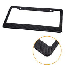 2x Black Car Carbon Fiber License Plate Frame Cover Front & Rear Universal Size