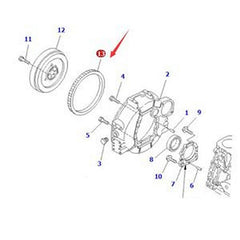 116T Flywheel Gear Ring YM124550-21600 for Komatsu Engine 3D78 3D78N 3D84 4D88E S3D84 S4D84E